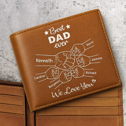Best Dad Grandpa Ever - Personalized Leather Wallet