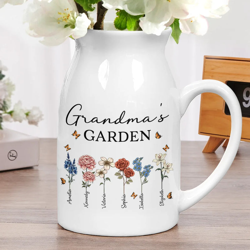 Grandma's Garden Birth Flowers - Personalized Ceramic Flower Vase