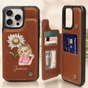 Birth Month Flowers Bloom Where You're Planted Women - Personalized Leather Flip Wallet Phone Case