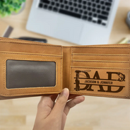 Dad We Love You With Kids Names - Personalized Bifold Wallet