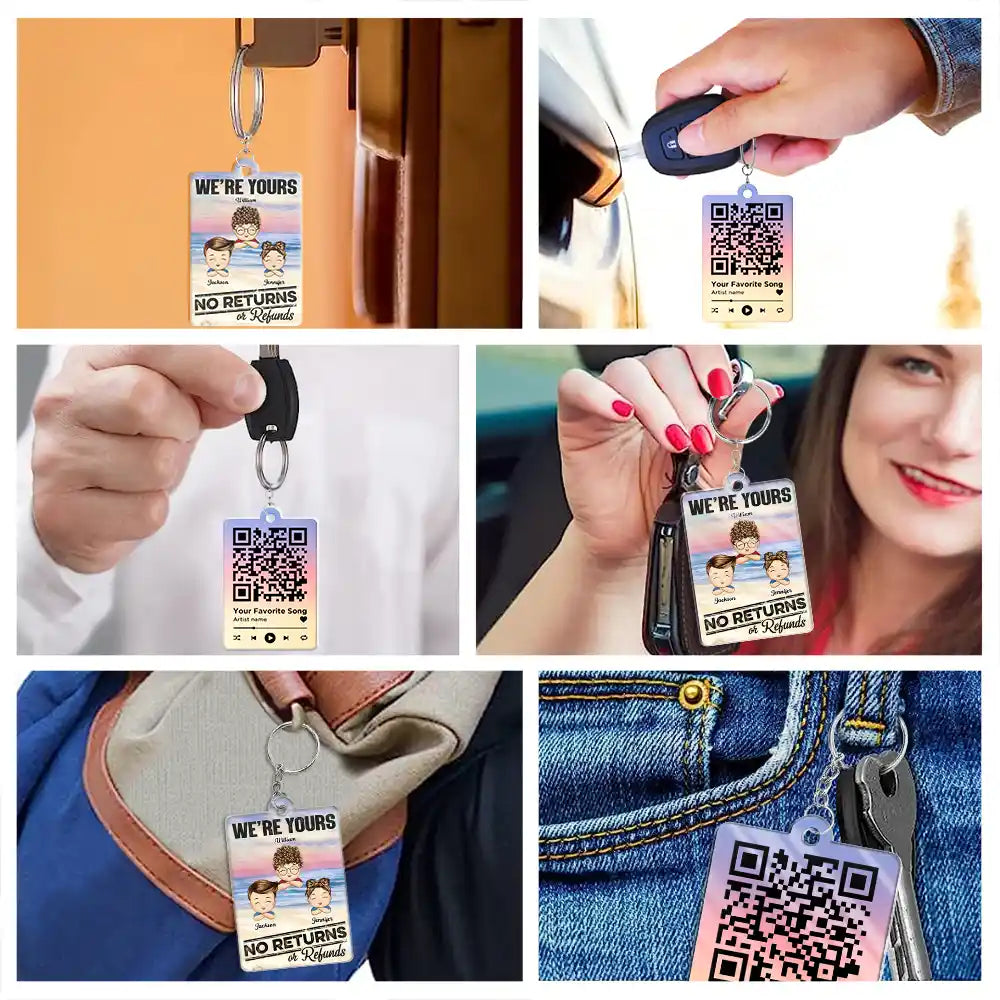 We're Yours No Returns Song QR Code - Personalized Acrylic Keychain