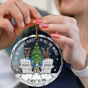 Gift For Couples - Couple Sitting Christmas Favorite Place In All The World - Personalized Circle Glass Ornament