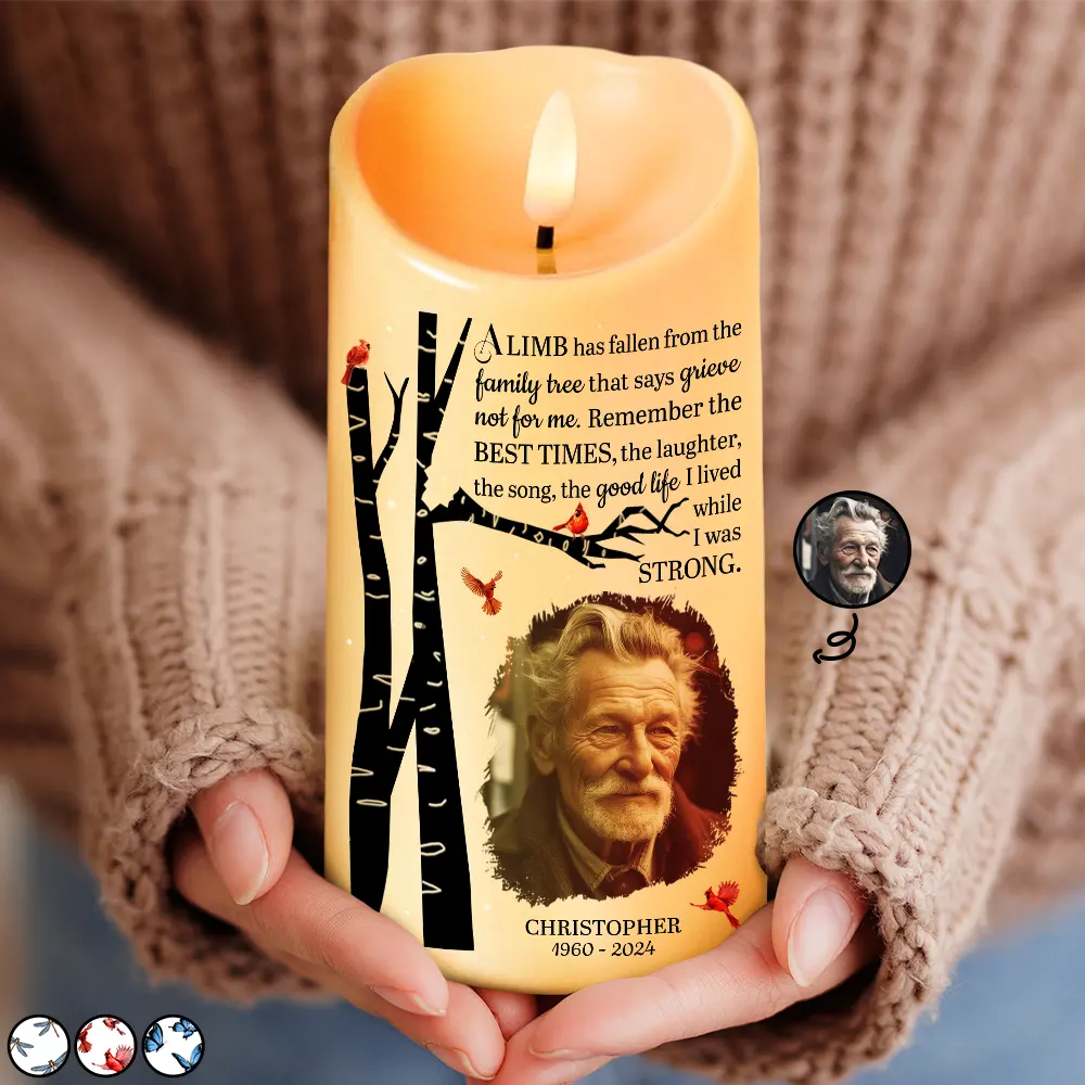 Custom Photo Memorial A Limb Has Fallen - Personalized Flameless LED Candle