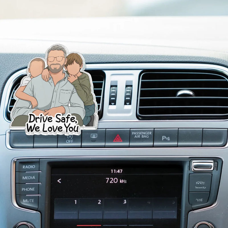Gift For Husband,Gift For Wife,Parents,Gift For Father,Gift For Mother,Gift For Grandpa,Gift For Grandma,Happy,Non-Eng,Photo - Faceless Portrait - Custom Photo Faceless Portrait Best Dad Mom Ever - Personalized Acrylic Car Vent Clip