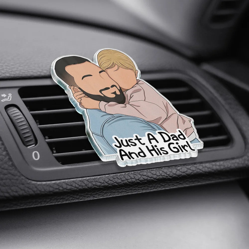 Gift For Husband,Gift For Wife,Parents,Gift For Father,Gift For Mother,Gift For Grandpa,Gift For Grandma,Happy,Non-Eng,Photo - Faceless Portrait - Custom Photo Faceless Portrait Best Dad Mom Ever - Personalized Acrylic Car Vent Clip