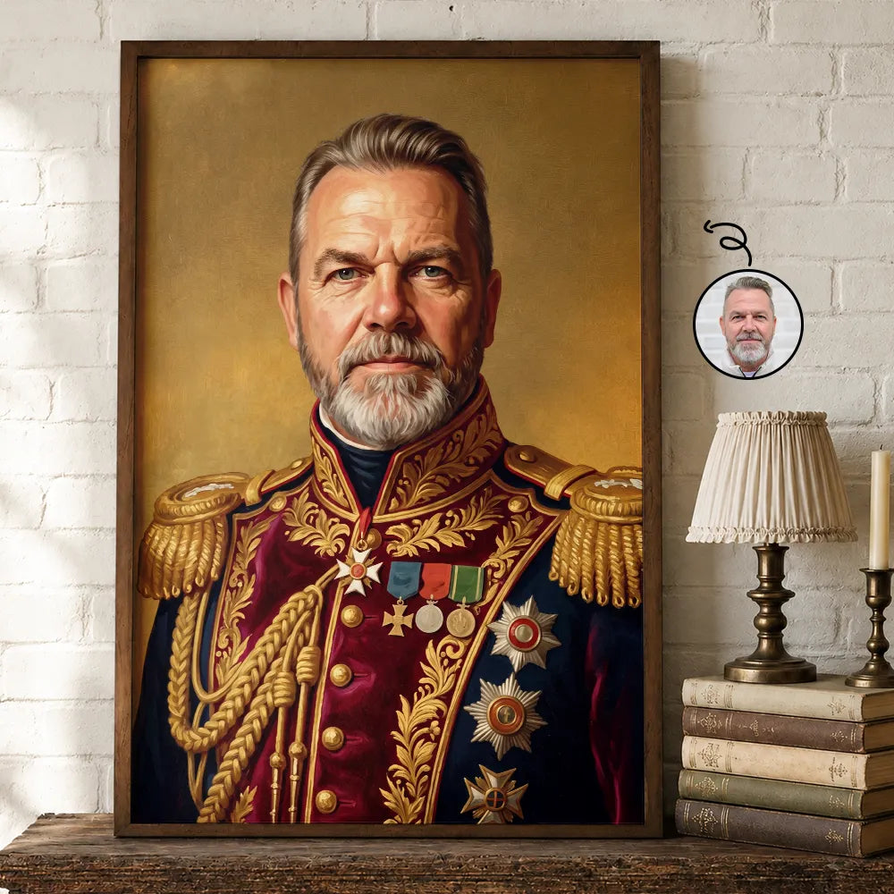 Gift For Husband,Gift For Yourself,Gift For Men,Gift For Father,Gift For Grandpa,Dad's Hobby,Grandpa's Hobby,Non-Eng,Photo - Royal Portrait,Humorous - Custom Photo Royal Portrait Dad GrandPa Family - Personalized Poster