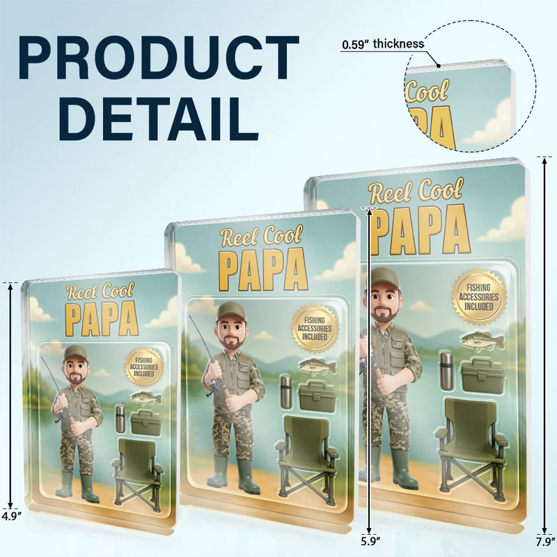 Gift For Husband,Gift For Yourself,Gift For Men,Gift For Father,Gift For Grandpa,Fishing,Dad's Hobby,Non-Eng,Photo - Toybox Figure,Humorous - Custom Photo Toybox Figure Fishing Man Dad Grandpa Limited Edition - Personalized Custom Shaped Acrylic Plaque