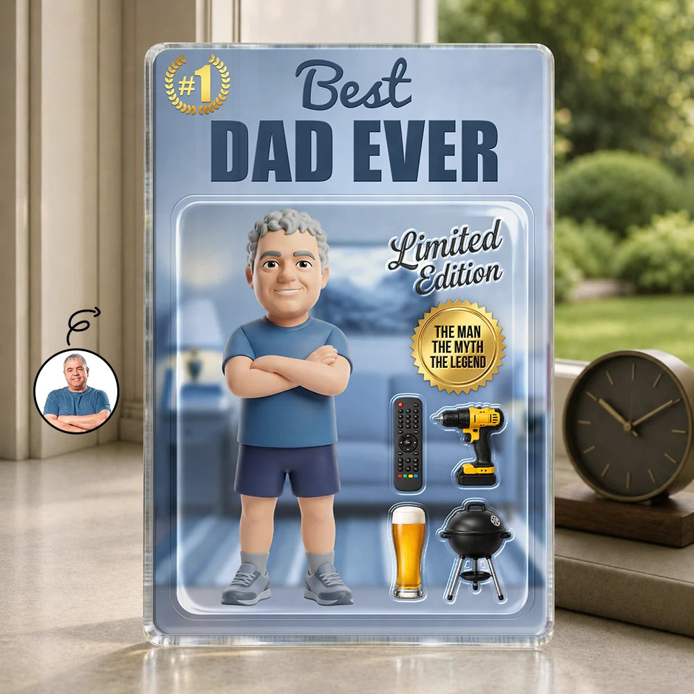 Custom Photo Toybox Figure Best Dad Grandpa Ever Limited Edition - Personalized Custom Shaped Acrylic Plaque