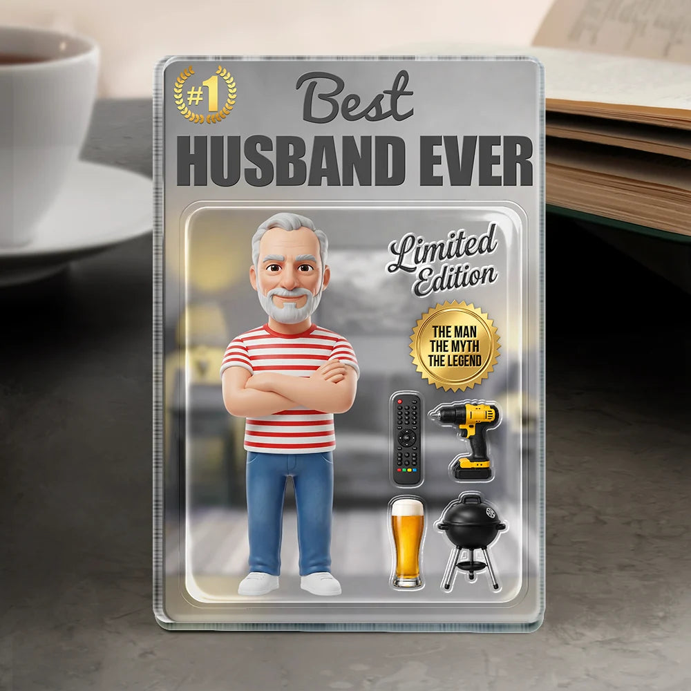 Gift For Husband,Gift For Yourself,Gift For Men,Gift For Father,Gift For Grandpa,Non-Eng,Photo - Toybox Figure,Humorous - Custom Photo Toybox Figure Best Dad Grandpa Ever Limited Edition - Personalized Custom Shaped Acrylic Plaque