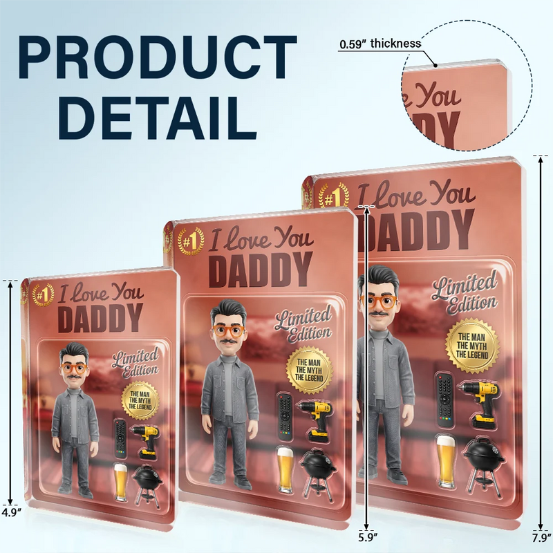Gift For Husband,Gift For Yourself,Gift For Men,Gift For Father,Gift For Grandpa,Non-Eng,Photo - Toybox Figure,Humorous - Custom Photo Toybox Figure Best Dad Grandpa Ever Limited Edition - Personalized Custom Shaped Acrylic Plaque