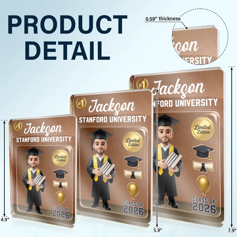 Graduation,Gift For Yourself,Gift For Women,Gift For Men,Gift For Daughter,Gift For Son,Gift For Sibling,Gift For Sisters,Gift For Brothers,Gift For Bestie,Non-Eng,Photo - Toybox Figure,Playful - Custom Photo Toybox Figure Graduation Limited Edition - Personalized Custom Shaped Acrylic Plaque