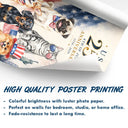 America 250th,Custom Photo,Independence Day,Art Design,Pet Lovers,Playful,Photo - US Theme Accessories Watercolor - Custom Photo Watercolor With US Accessories 250th Anniversary Fourth Of July - Personalized Poster