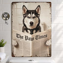Custom Photo,Art Design,Pet Lovers,Humorous,Photo - Funny Bathroom Pet  - Custom Photo Funny Bathroom Pet Toilet Dog Cat - Personalized Classic Metal Signs