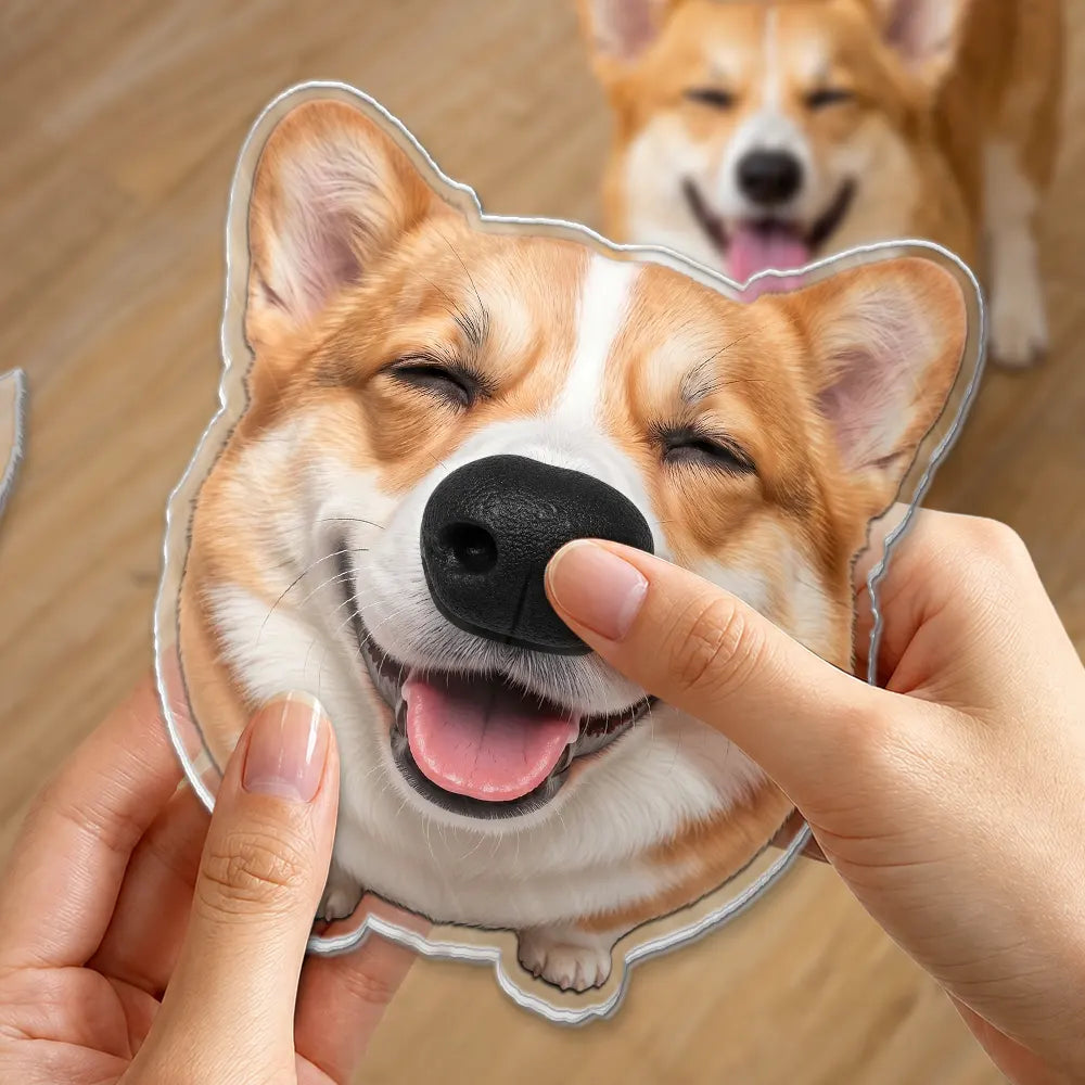 Custom Photo,Art Design,Dog Lovers,Pet Lovers,Playful,Photo - Squishy Dog Nose - Custom Photo Funny Dog Nose Boop It - Personalized Squishy Acrylic Fridge Magnet