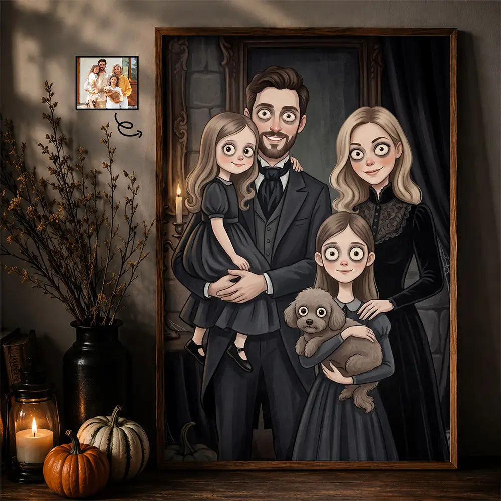 Custom Photo Gothic Portrait Art Family Couple Pet Lovers - Personalized Poster