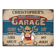 Garage Sign Open When I Like It - Gift For Dad - Personalized Custom Classic Metal Signs