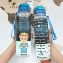 Nurse Drink Water & Stab People - Personalized Custom Water Tracker Bottle