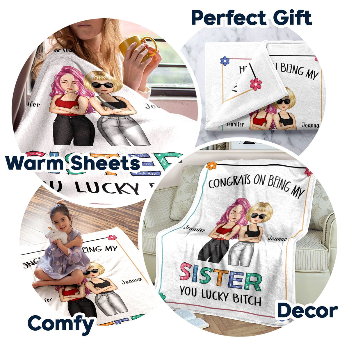 Sibling Congrats On Being My Brother - Gift For Sibling - Personalized Fleece Blanket