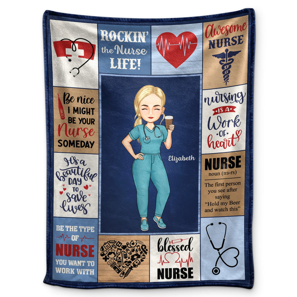 Nurse Daily It's A Beautiful Day - Gift For Nurse - Personalized Fleece Blanket