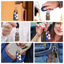 Couple Side View We're A Team - Gift For Couples - Personalized Cutout Wooden Keychain 2 Sides