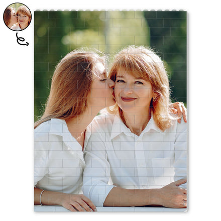 Custom Photo Picture - Gift For Mother, Family - Personalized Vertical Rectangle Building Brick Blocks