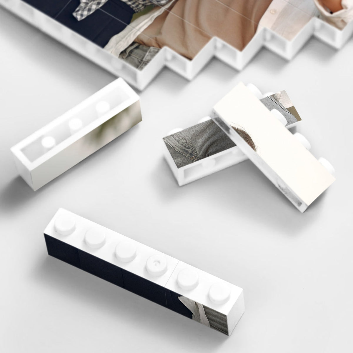 Custom Photo Picture - Gift For Mother, Family - Personalized Vertical Rectangle Building Brick Blocks
