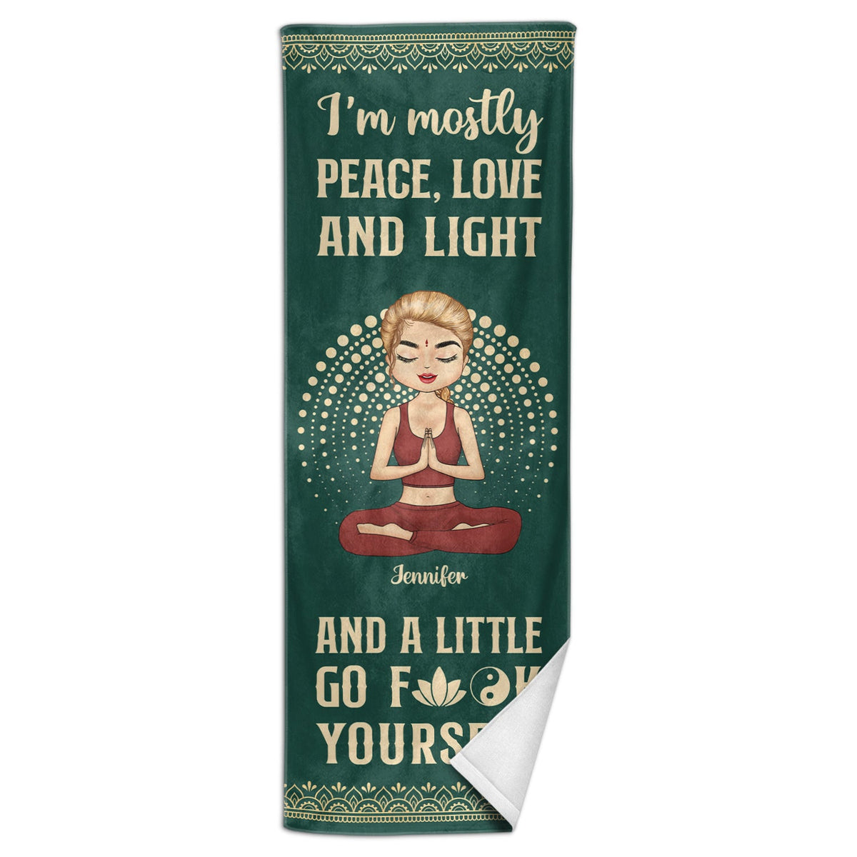 Yoga Girl I'm Mostly Peace Love And Light - Gift For Yourself, Gift For Women - Personalized Yoga Towel