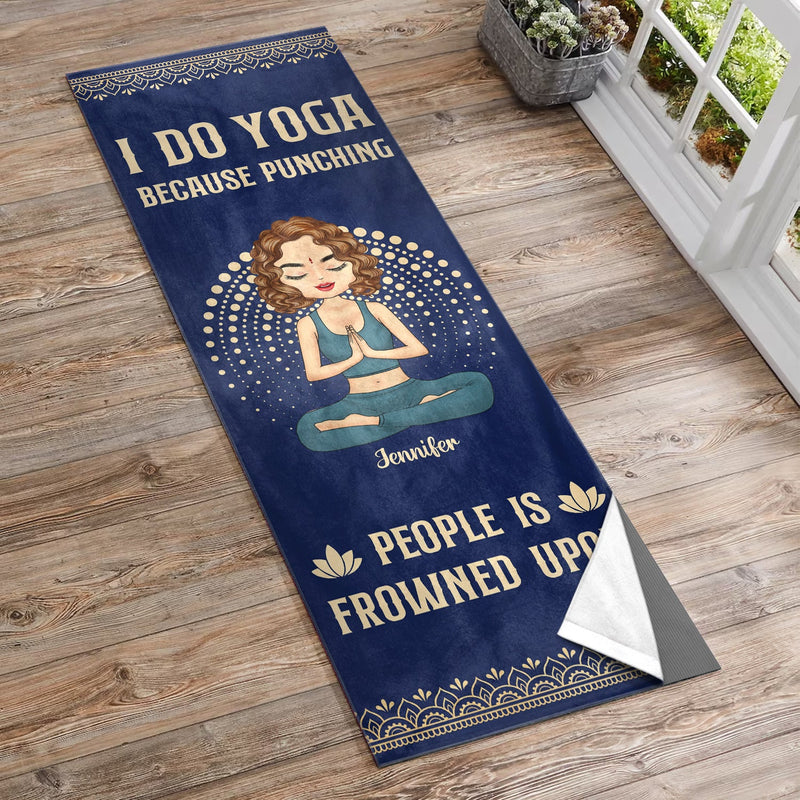 Yoga Girl I'm Mostly Peace Love And Light - Gift For Yourself, Gift For Women - Personalized Yoga Towel