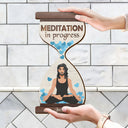 Yoga In Progress - Gift For Yoga Lovers - Personalized Custom Shaped Wood Sign