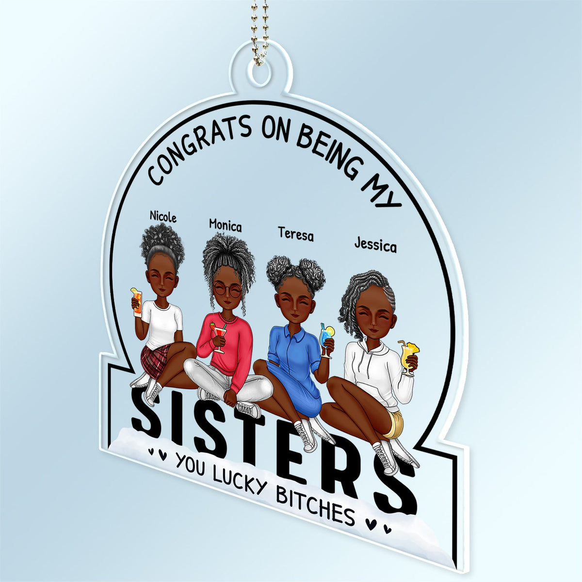 Congrats On Being My Besties - Gift For Besties - Personalized Acrylic Car Hanger