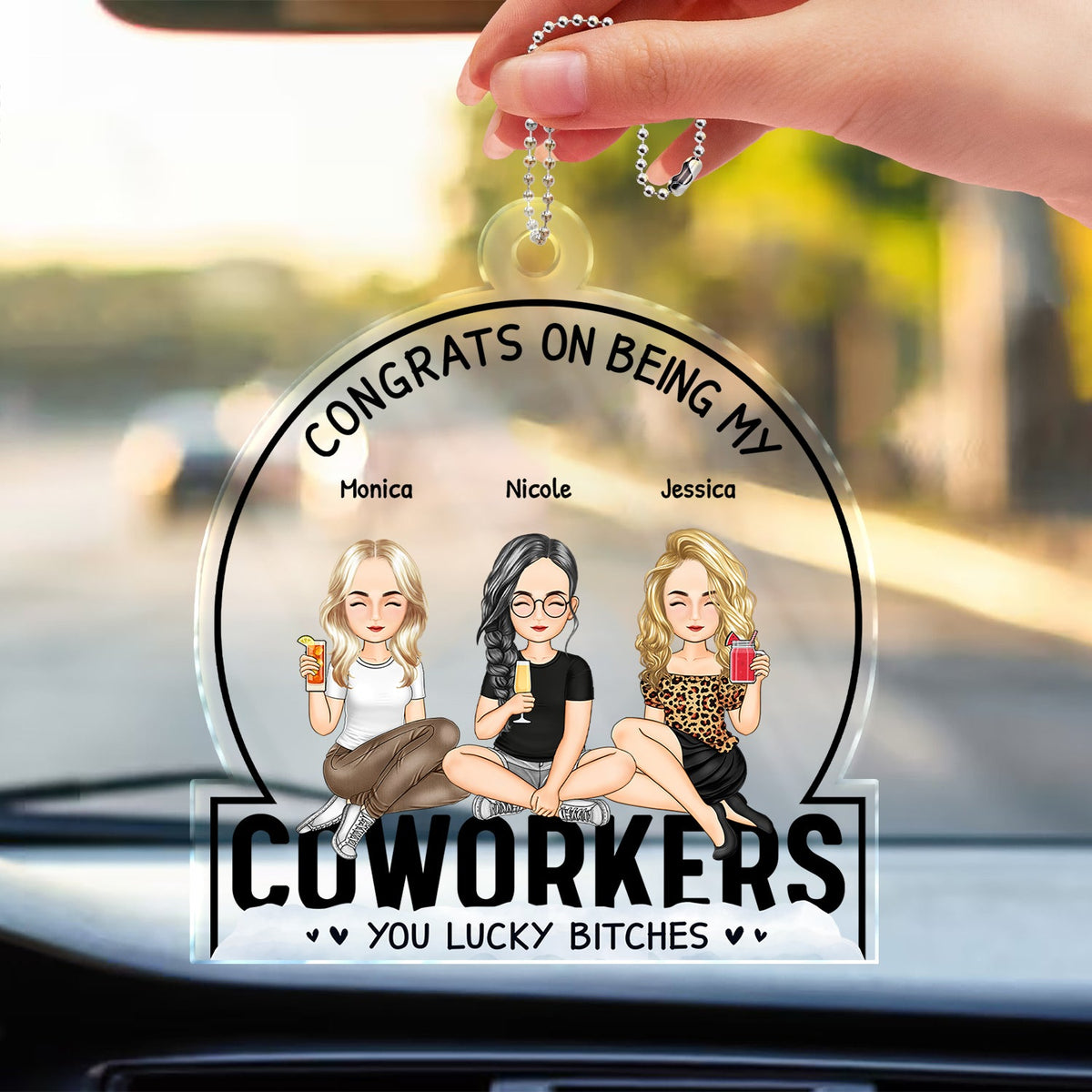 Congrats On Being My Besties - Gift For Besties - Personalized Acrylic Car Hanger