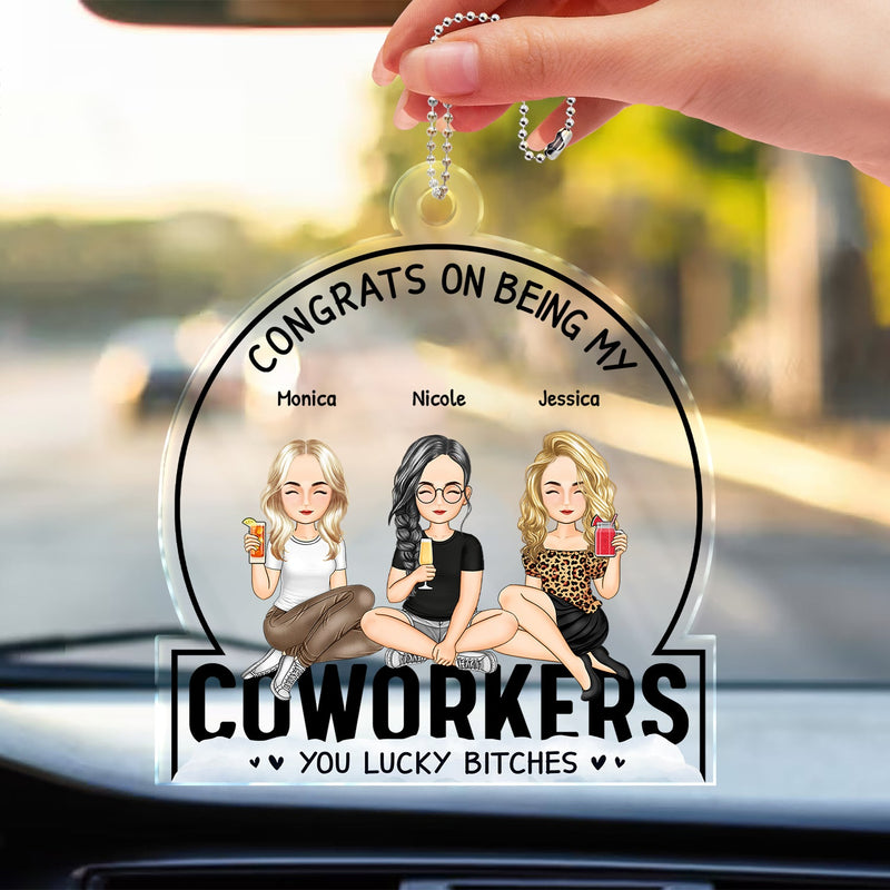 Congrats On Being My Besties - Gift For Besties - Personalized Acrylic Car Hanger