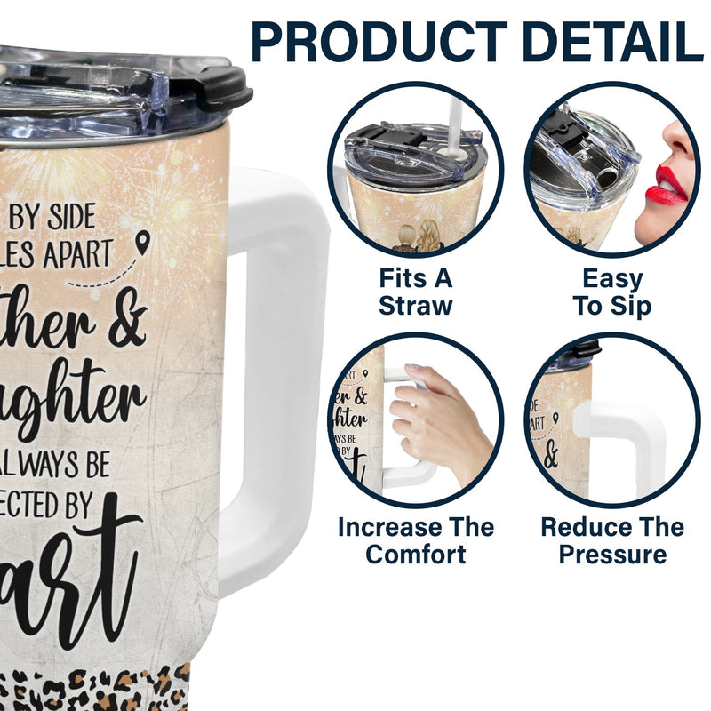 Side By Side - Gift For Mother - Personalized 40oz Tumbler With Straw