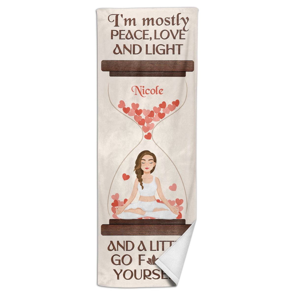 Mostly Peace, Love And Light - Gift For Yoga Lovers - Personalized Yoga Towel