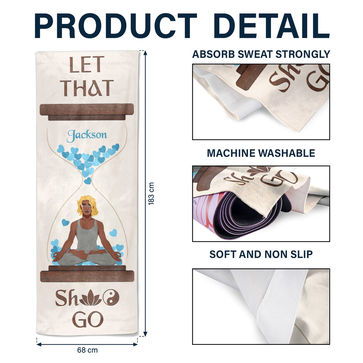 Mostly Peace, Love And Light - Gift For Yoga Lovers - Personalized Yoga Towel