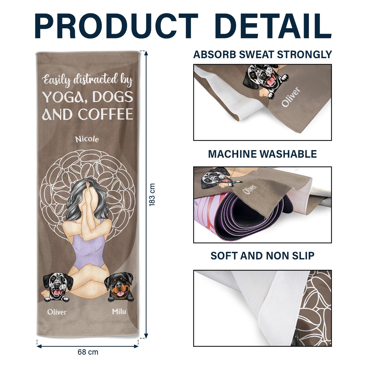 All I Need - Yoga Gift For Dog Mom - Personalized Yoga Towel