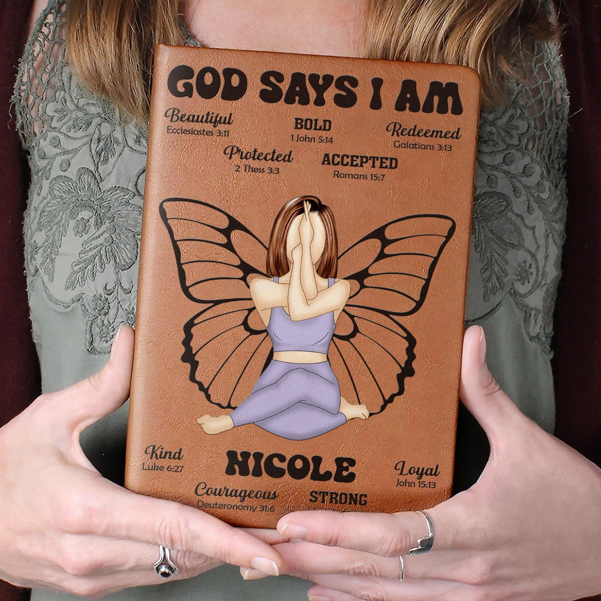 God Says I Am - Gift For Women, Gift For Yourself - Personalized Leather Journal