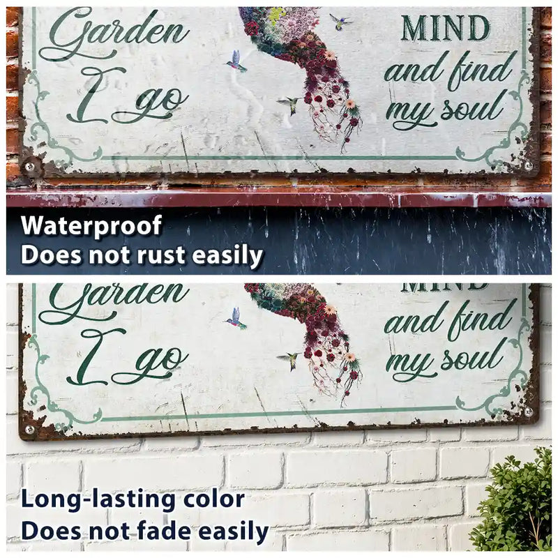 And Find My Soul Garden Floral Art - Birthday, Housewarming Gift For Her, Him, Gardener, Outdoor Decor - Personalized Custom Classic Metal Signs