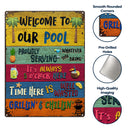Wander Prints Gift For Pool Lovers - Welcome To Our Pool Rustic Metal Signs - Outdoor Decor, Summer, BBQ Party Gift AZCS