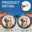 Custom Photo Portrait Dog Cat Family Christmas - Personalized Circle Glass Ornament