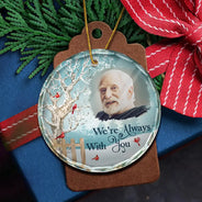 Christmas Memorial - Custom Photo Christmas Will Never Be The Same Without You - Personalized Circle Glass Ornament