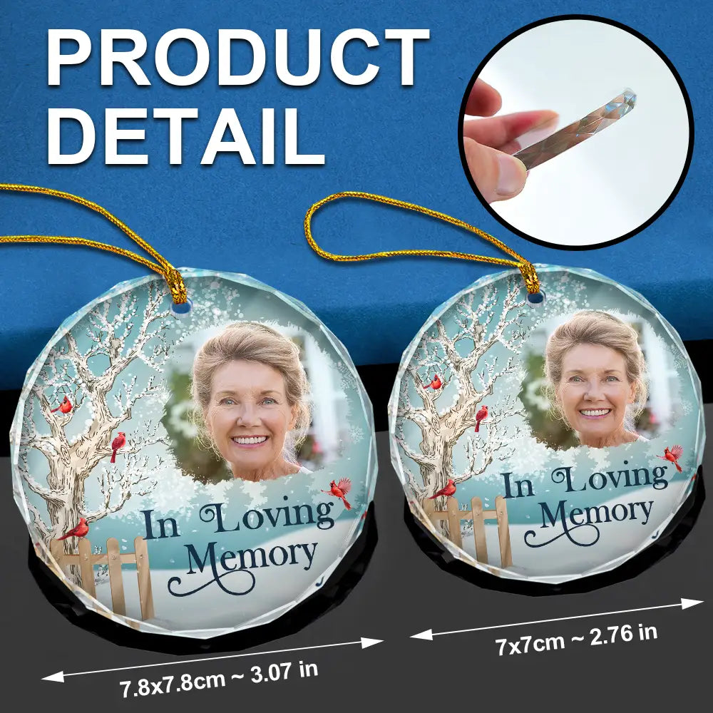 Christmas Memorial - Custom Photo Christmas Will Never Be The Same Without You - Personalized Circle Glass Ornament