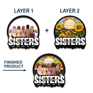 Gift For Bestie, Gift For Sisters - Bestie Sisters Forever - Personalized Custom Shaped Car Visor Clip
