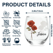 Gift For Women, Gift For Yourself, Gift For Sisters, Gift For Bestie - Birth Flowers Bloom Where You're Planted - Personalized Stemless Wine Glass