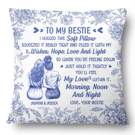 I Filled It With My Wishes Bestie Sister Toile - Personalized Pillow