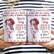 Love, Gift For Couples, Gift For Husband, Gift For Wife, Gift For Boyfriend, Gift For Girlfriend - In Case I Don't Say It Enough Kising Couples Toile - Personalized White Edge-to-Edge Mug