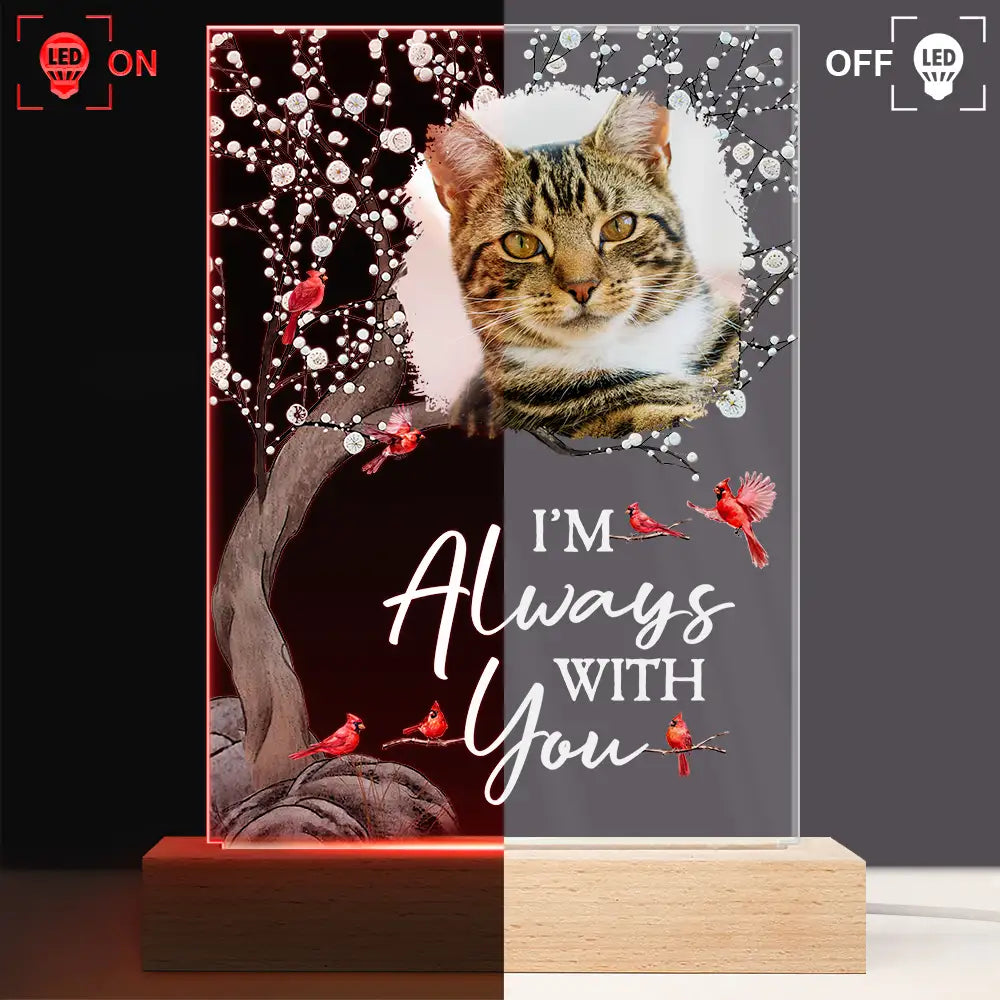 Memorial,Family,Parents,Gift For Grandparents,Sad - Custom Photo When You Miss Me Have No Fear Memorial - Personalized 3D Led Light Wooden Base