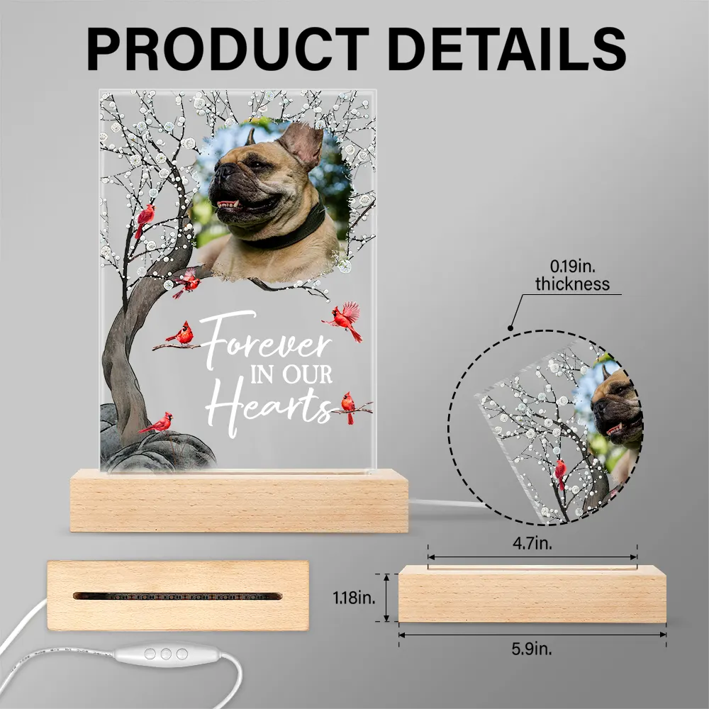 Memorial,Family,Parents,Gift For Grandparents,Sad - Custom Photo When You Miss Me Have No Fear Memorial - Personalized 3D Led Light Wooden Base