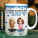 Happy,Gift For Bestie,Old Best friends,Gifts For Colleagues - A Friend Is God's Way Of Making Sure We Never Walk Alone 3D Effect - Personalized White Edge-to-Edge Mug