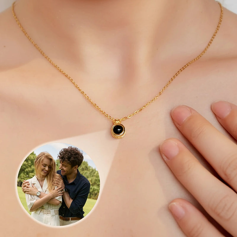 Gift For Couples,Gift For Wife,Gift For Girlfriend,Love,LGBT,Gift For Women - Custom Photo You & Me We Got This Couple - Personalized Bubble Projection Necklace